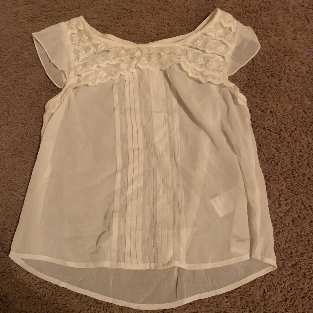Sheer white shirt.